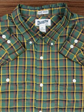 Duluth Untucked Multi-Color Plaid Long Sleeve Button Down. Size 2XL Standard Fit
